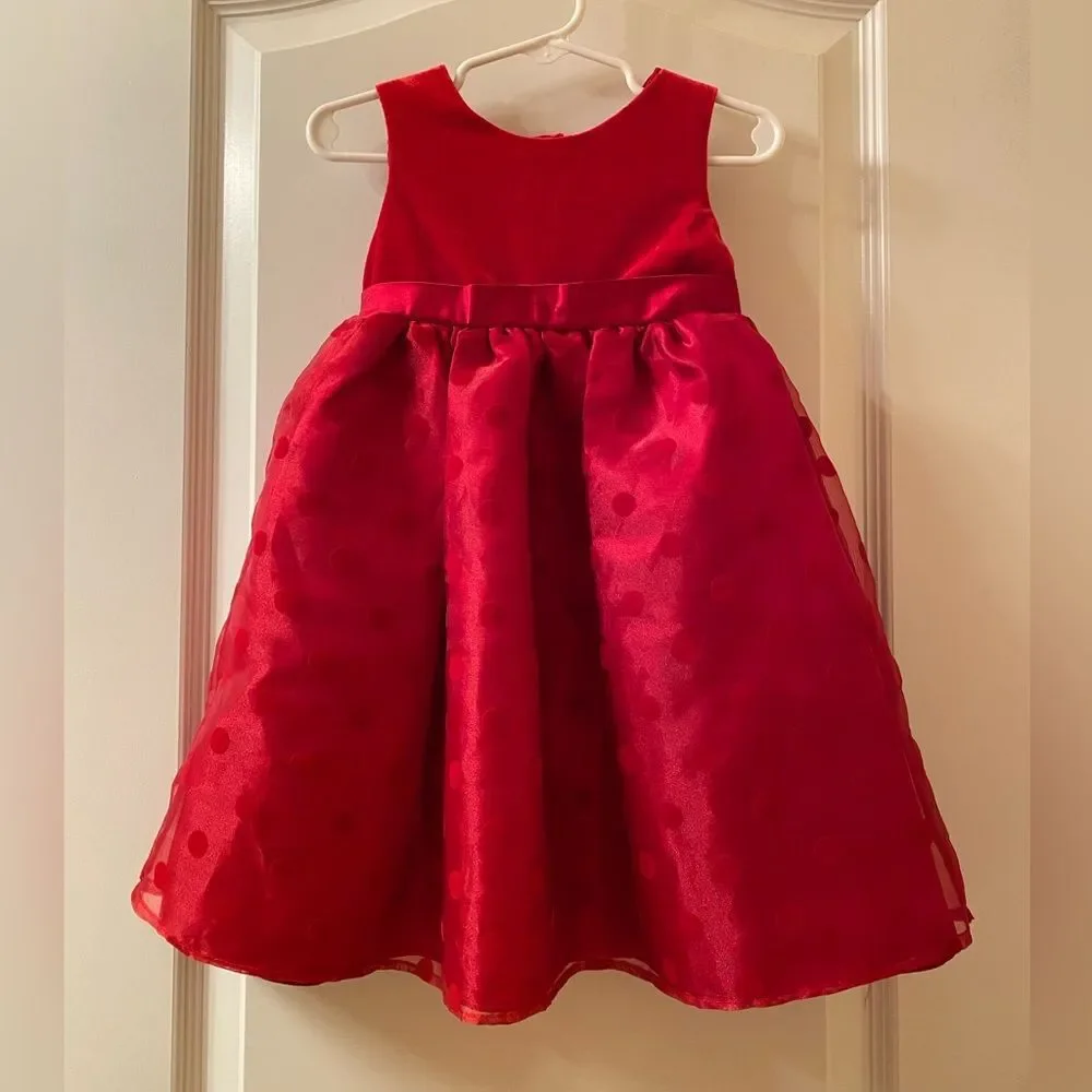 Toddler Girls Youngland Red Dress/Holiday Dress 2 piece size 2T Machine Wash